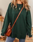 Oversized Drop Shoulder Split Hem Sweatshirt