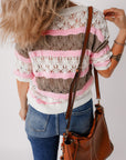 Leilani Crochet Half Sleeve Sweater