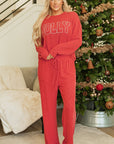 Ava Fiery Jolly Corded Long Sleeve Top