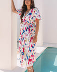 Nyomi Short Puff Sleeve Tiered Maxi Dress