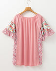 Lacey Ruffled Short Sleeve PLUS Blouse