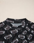 Maci Rugby Mesh Sheer Long Sleeve Top