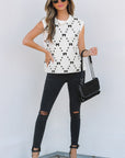 Reagan Pattern Side Cropped Sweater