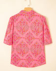 Floral Wide Short Sleeve Button Up Shirt