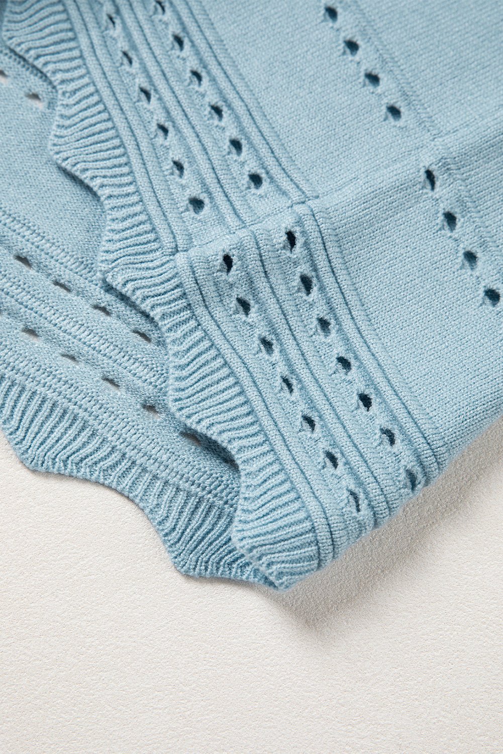Solid Cut-Out Scallop Hem Ribbed Tank Top