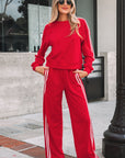 Varsity Stripe Crewneck Pullover & Sweatpants Set