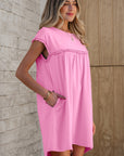 Keily Frilled Trim Loose Fit Mini Dress