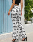 Baha Ranch Cowboy Print Western Flare Pants