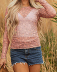 Floral Mesh Long Sleeve Top