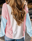 Louise Color Block Corded Long Sleeve Top