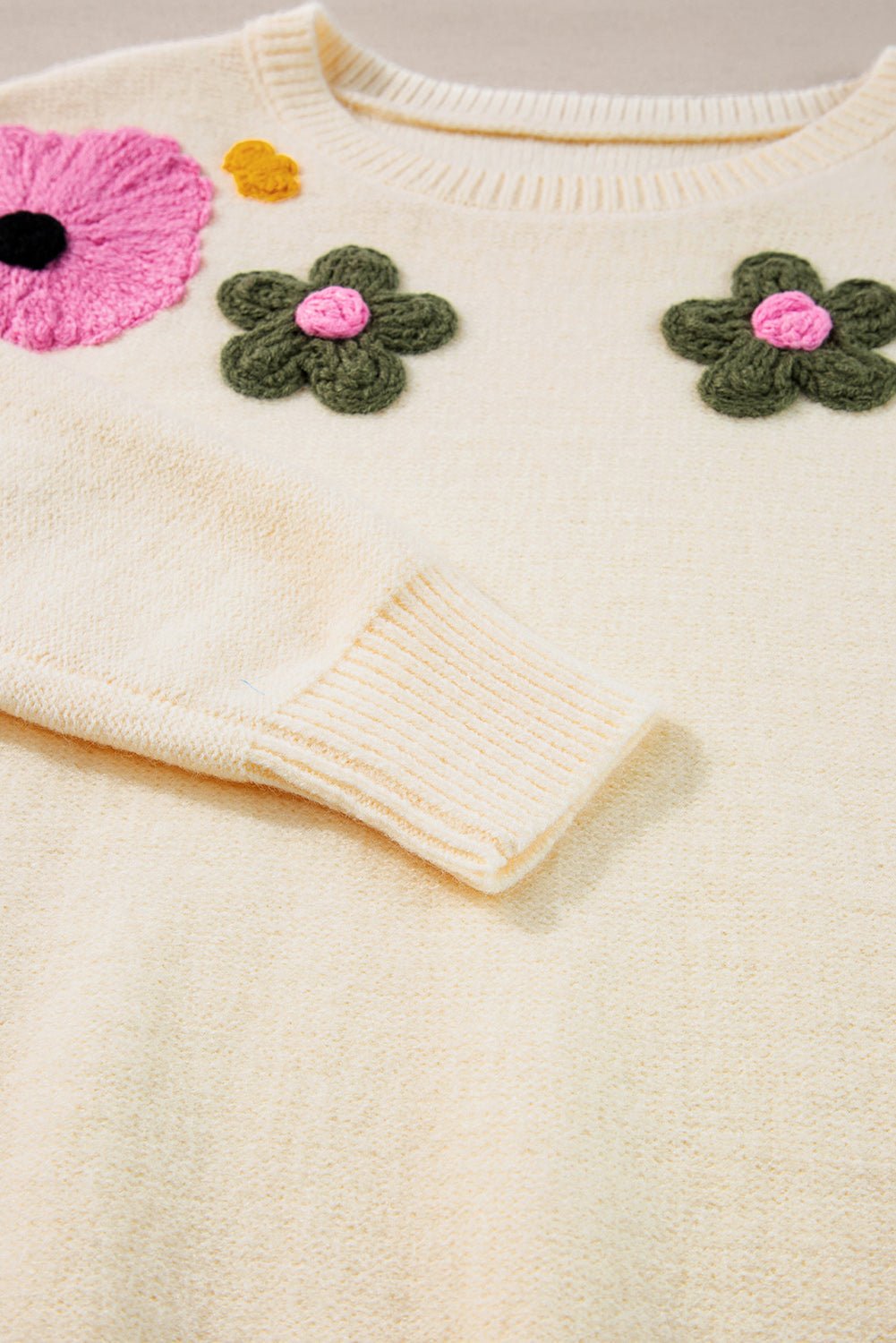 Tiana Pattern Ribbed Edge Sweater