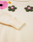 Tiana Pattern Ribbed Edge Sweater