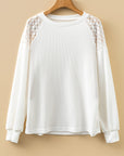 Ava Sleeve Textured Pullover Long Sleeve Top
