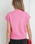 Heart Graphic Cropped Short Sleeve Sweater