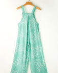 Abstract Bib Wide Leg Overall Jumpsuit