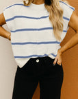 Stripe Batwing Sleeve Sweater Tee