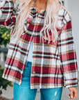 Plaid Pocketed Button Front Shacket