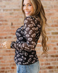 Maci Rugby Mesh Sheer Long Sleeve Top