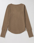 Khaleesi anglaise Broider Ribbed Long Sleeve Top