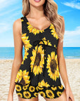 Baha Ranch Sunflowers Tankini & Boy Shorts Swim Set