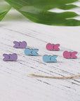 Dylan Bunny Doll Wooden Earrings