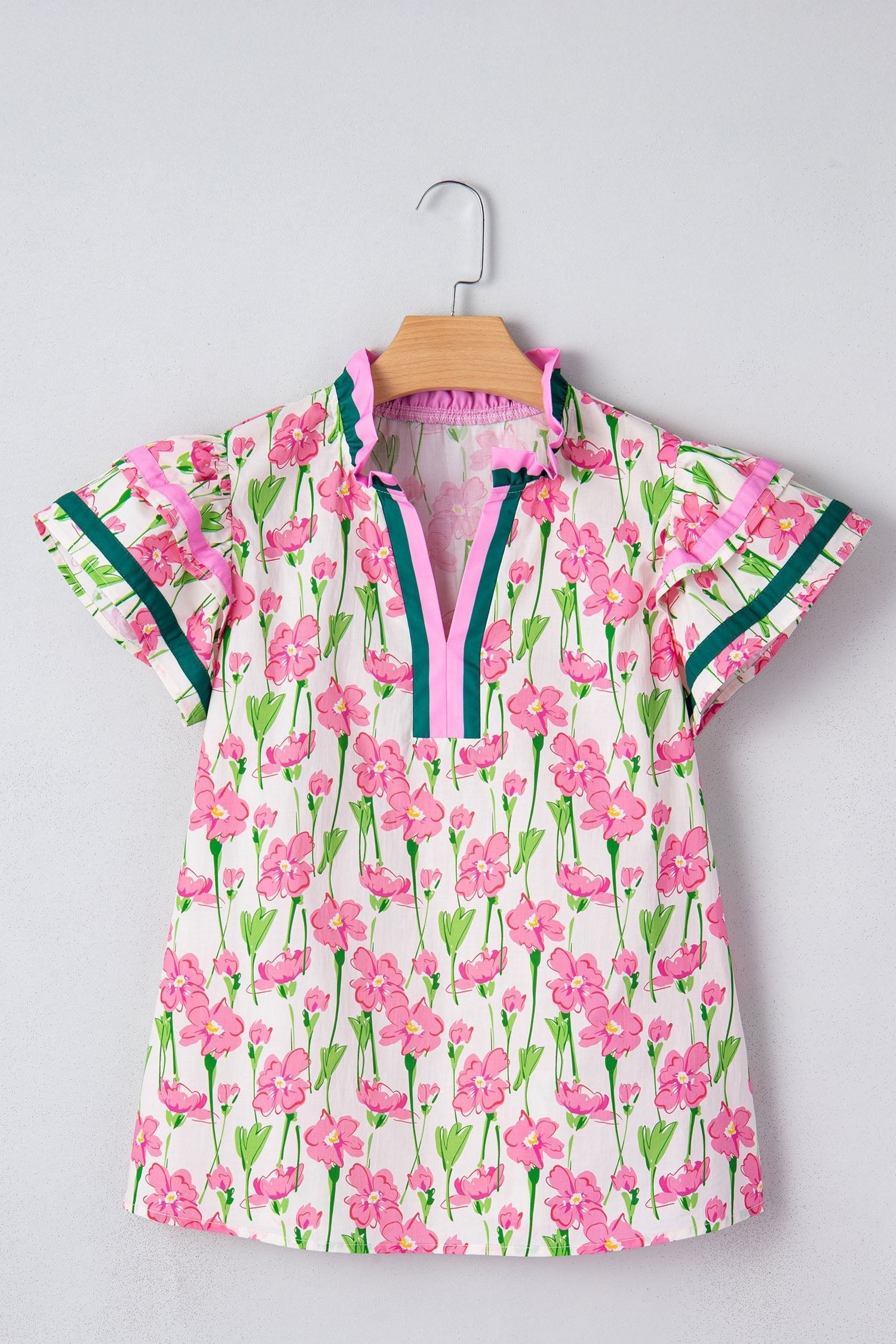 Elyse Ruffled Short Sleeve Blouse