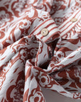 Floral Stripe Frilled Trim Long Sleeve Shirt