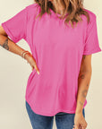 Solid Short Sleeve Crew Neck Tee
