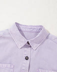 Denim Short Sleeve Double Chest Pocket Shirt Dress