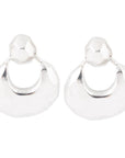 Faceted Sterling Silver Doorknocker Post Earrings