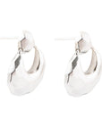 Faceted Sterling Silver Doorknocker Post Earrings