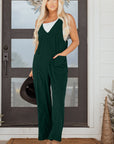 Elle Corduroy Patched Sleeveless Jumpsuit