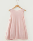 Solid Ribbed Trim Deep V-Neck Sleeveless Tunic Sweater