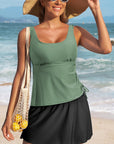 Colorblock Tankini Top and Skort Swim Set