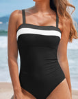 Colorblock Square Neckline One-Piece Swimsuit