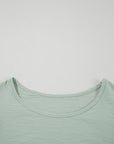 Solid Ruffle Short Sleeve Blouse