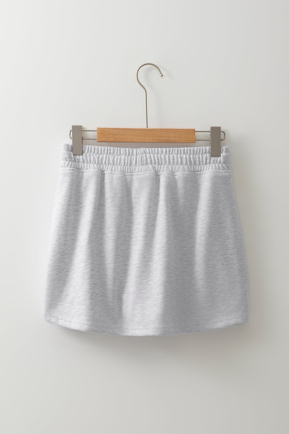 Solid French Terry Drawstring Waist Mini Skort