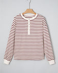 Margaret Sleeve Henley top Long Sleeve Top