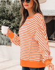 Stripe Reverse Seam Drop Shoulder Top