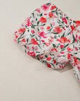 Plus Size Floral Puff Sleeve Square Neck Dress