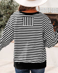 Stripe Reverse Seam Drop Shoulder Top