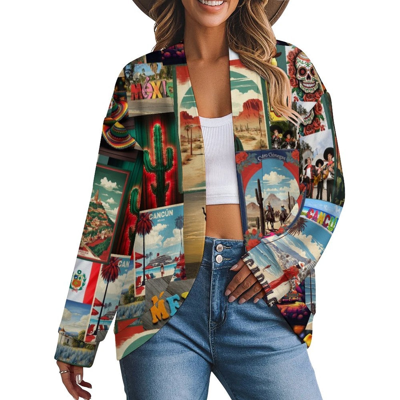 Baha Ranch Colores de Mexico Destination Mexico Lightweight Cardigan
