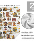 Vintage Cowboy Collage Dish Towel Set of 2 Made in America