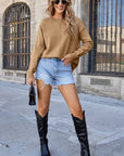 Milatrix Shoulder Pullover Solid Sweater