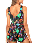 Baha Ranch Neon Rodeo Tankini & Boy Shorts Swim Set