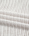 Plus Size Crochet Bow Tie Short Sleeve Sweater