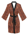 Tooled Leather Print Women's Lounge Kimono Robe