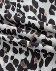 Plus Size Leopard Contrast Trim Half Button Top