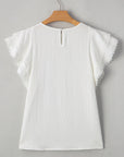 Cecelia Ruffled Flutter Sleeve Blouse
