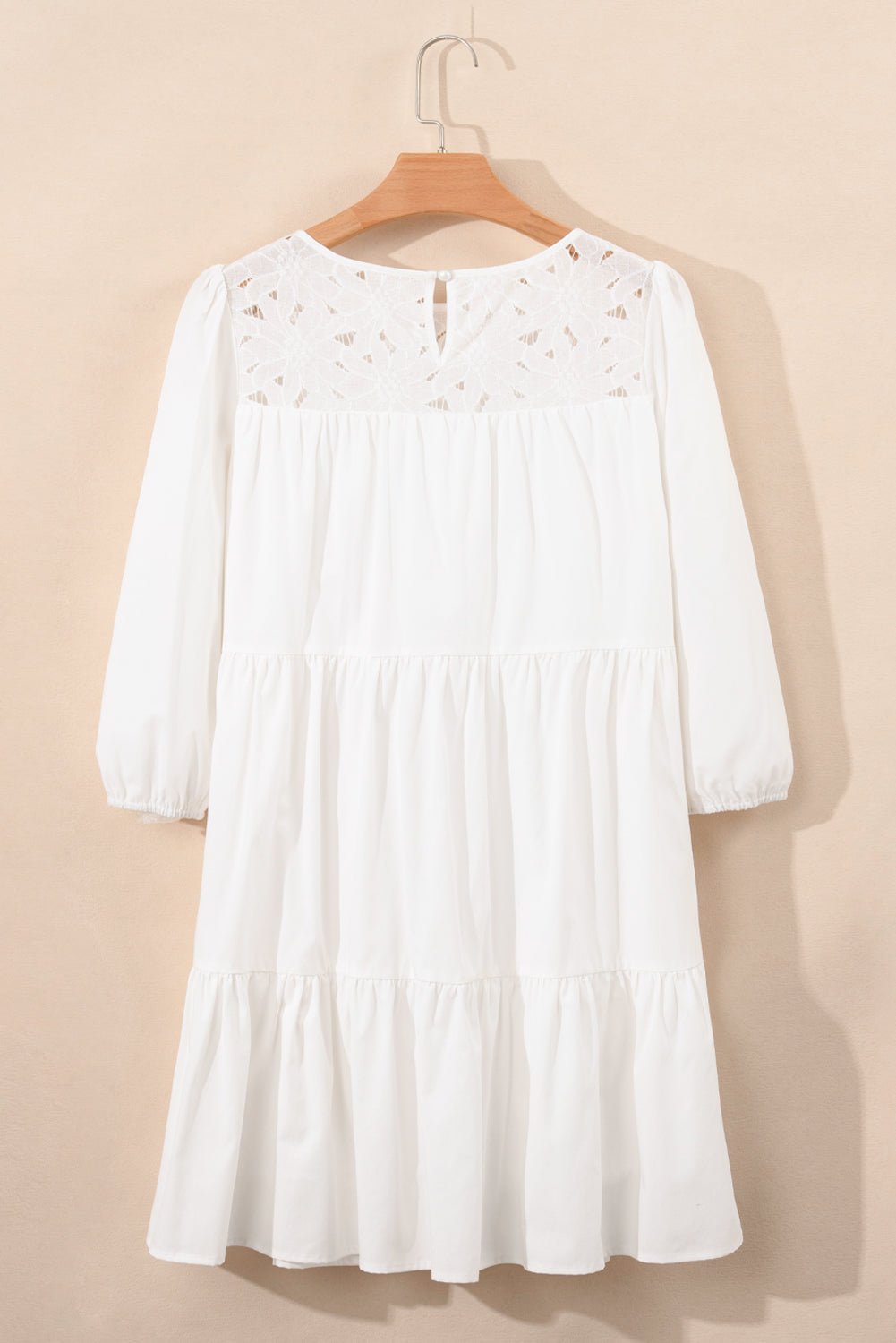 Whitley Floral Lace Patchwork Tiered Mini Dress